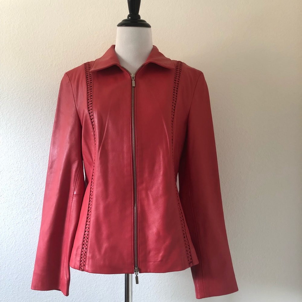 Chic Georgiou Red Leather Jacket